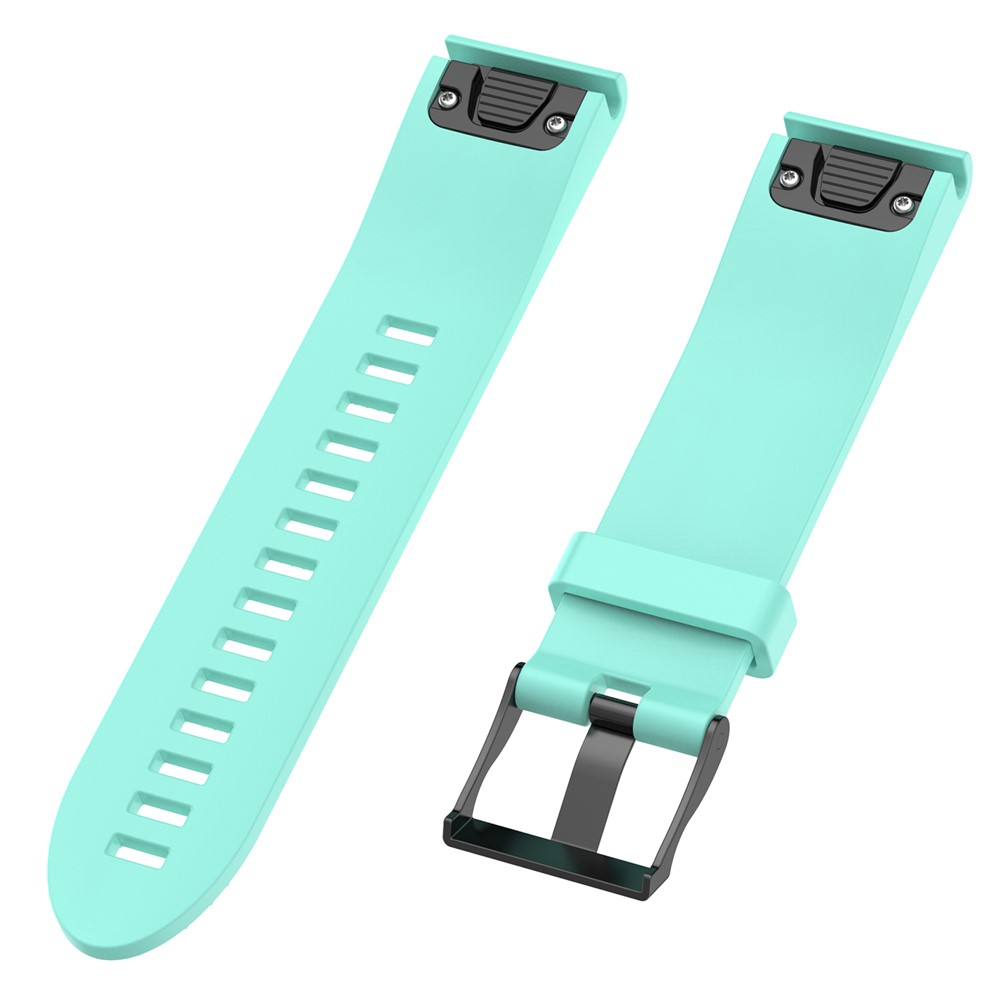 20mm Quick Fit Textured Silicone Watch Band Strap Bracelet Replacement for Garmin Fenix 5s - Cyan-2