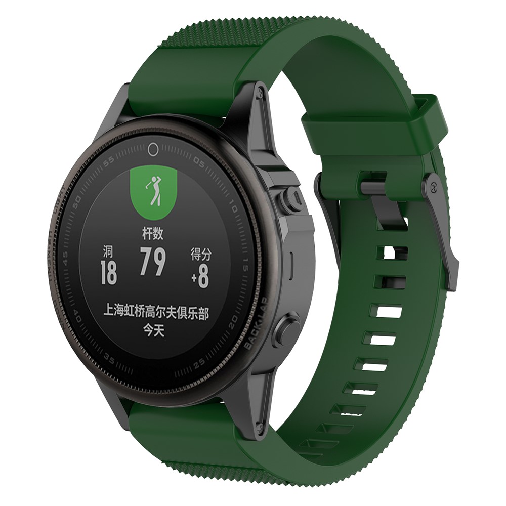 20mm Ersatz Quick Fit Texturierte Silikon Armband Armband Für Garmin Fenix 5s - Armeegrün-3
