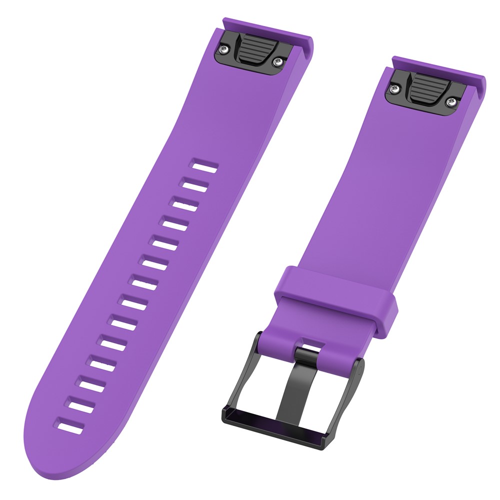 20mm Quick Fit Textured Silicone Watch Band Strap Bracelet Replacement for Garmin Fenix 5s - Purple-2