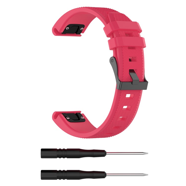 Twill Texture Silicone Watch Bracelet for Garmin Fenix5/Forerunner 935 945 /Quatix5/Quatix5 Sapphire/Approach S60 - Rose-3