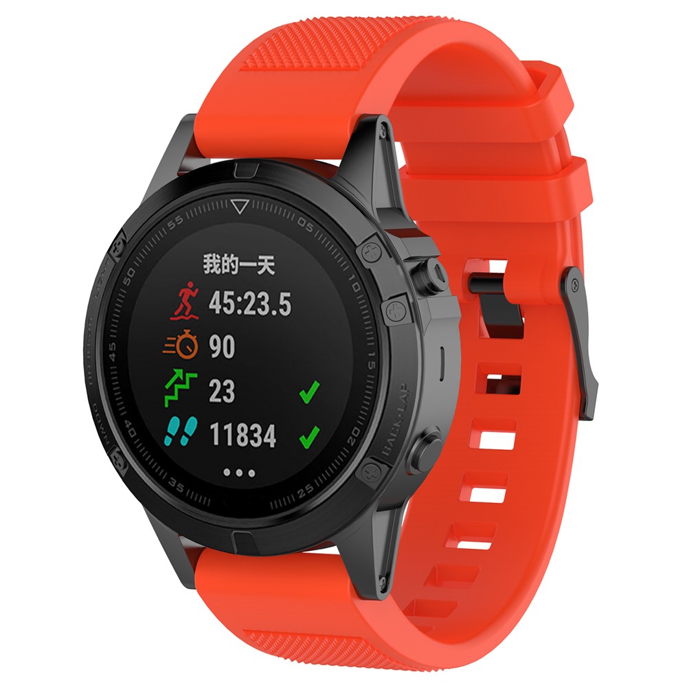 Twill Texture Silicone Watchband Strap for Garmin Fenix5/Forerunner 935 945 /Quatix5/Quatix5 Sapphire/Approach S60 - Orange-3