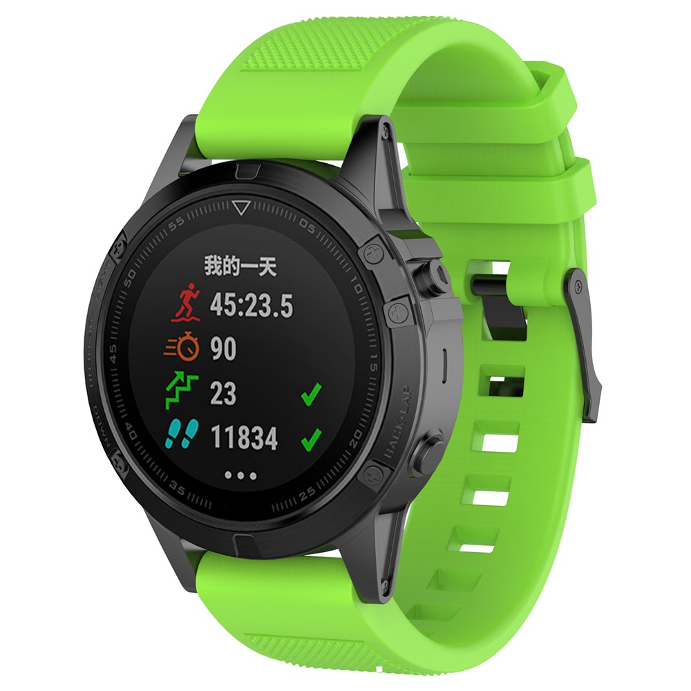 Twill Texture Silicone Watch Band Replacement for Garmin Fenix5/Forerunner 935/Quatix5/Quatix5 Sapphire/Approach S60 - Green-2