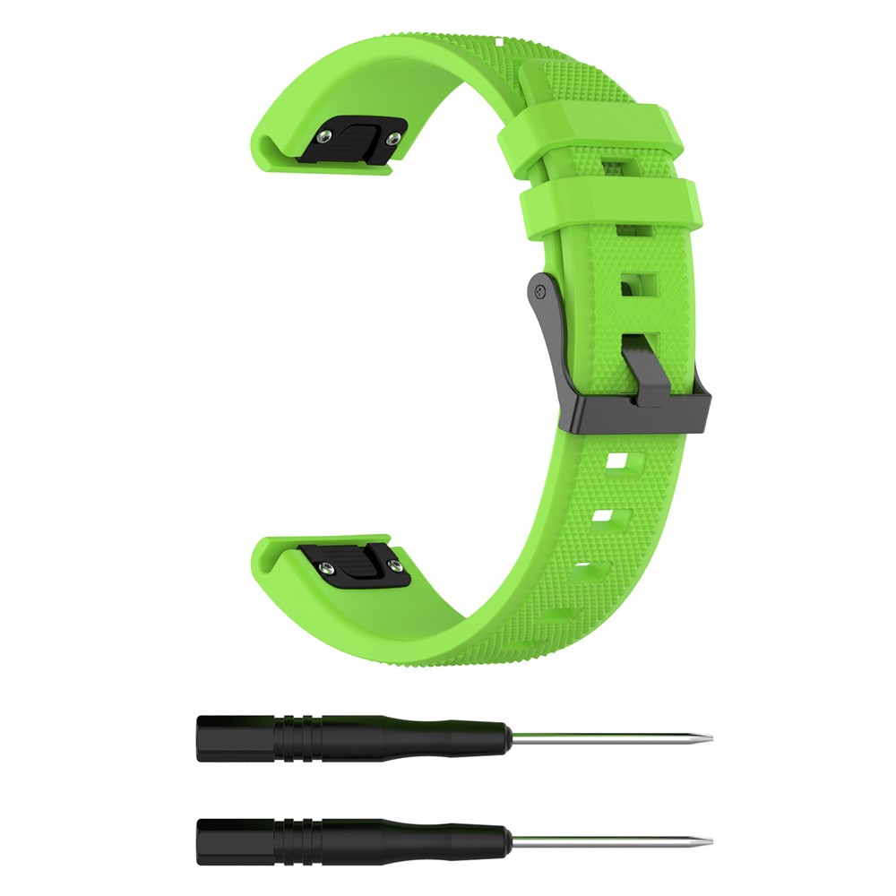Twill Texture Silicone Watch Band Replacement for Garmin Fenix5/Forerunner 935/Quatix5/Quatix5 Sapphire/Approach S60 - Green-3