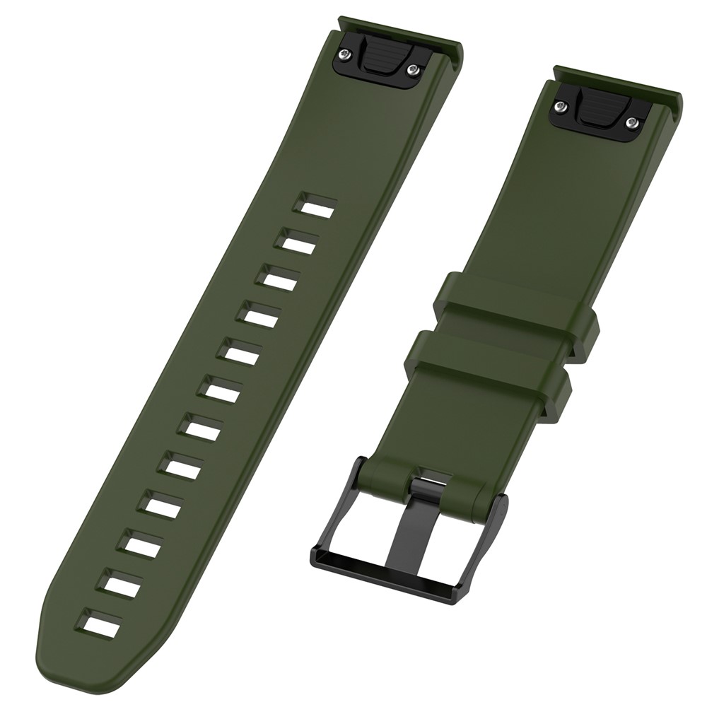 Twill Texture Silicone Watch Strap Replacement for Garmin Fenix5/Forerunner 935 945 /Quatix5/Quatix5 Sapphire/Approach S60 - Blackish Green