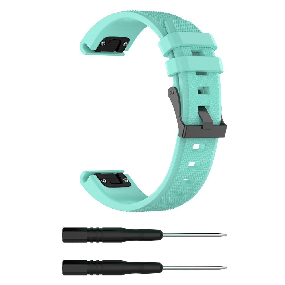 Twill Texture Silicone Watch Sports Band for Garmin Fenix5/Forerunner 935/Quatix5/Quatix5 Sapphire/Approach S60 - Cyan-2