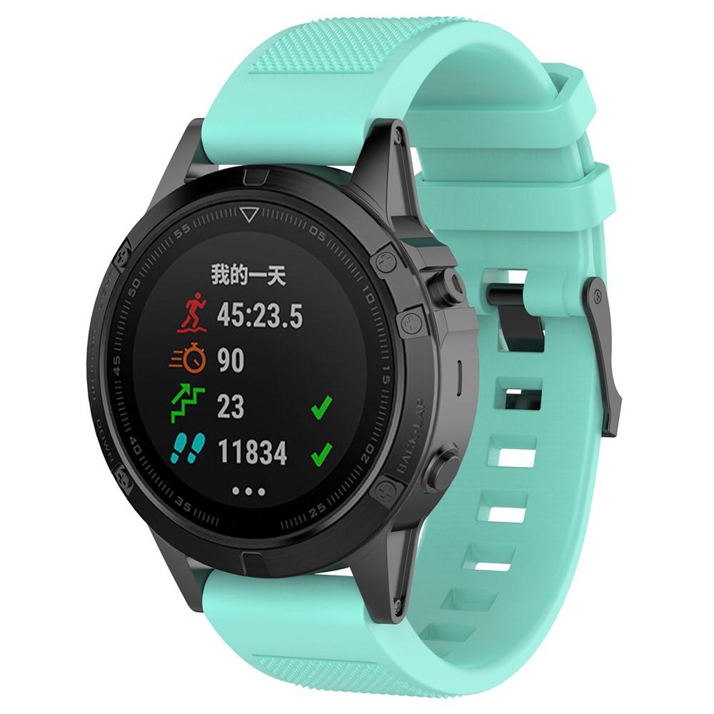 Twill Texture Silicone Watch Sports Band for Garmin Fenix5/Forerunner 935/Quatix5/Quatix5 Sapphire/Approach S60 - Cyan-3