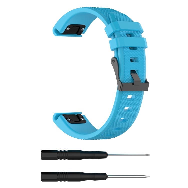 Twill Texture Silicone Watch Sports Bracelet for Garmin Fenix5/Forerunner 935/Quatix5/Quatix5 Sapphire/Approach S60 - Baby Blue-2