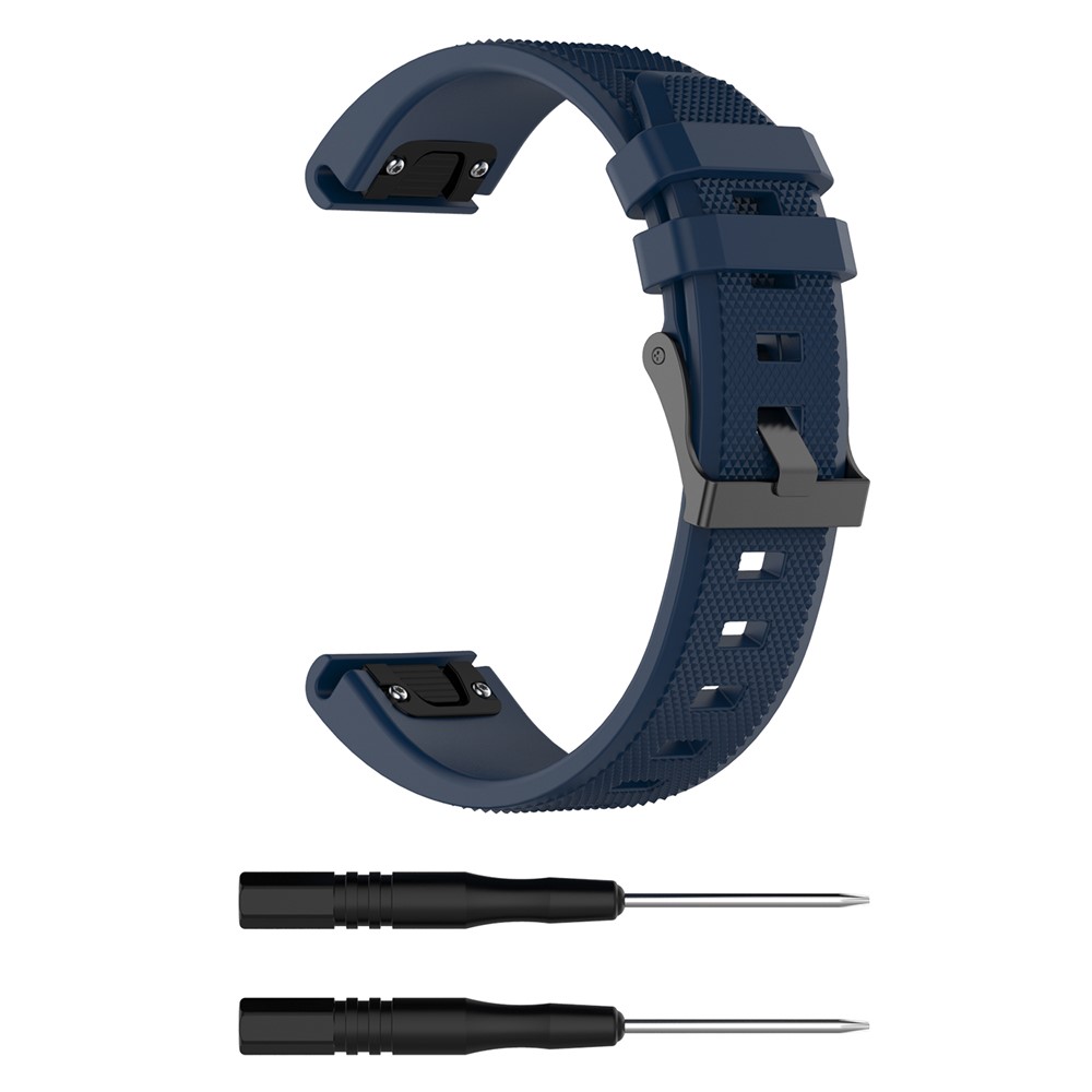 Twill Texture Silicone Watch Sports Strap for Garmin Fenix5/Forerunner 935/Quatix5/Quatix5 Sapphire/Approach S60 - Dark Blue-2