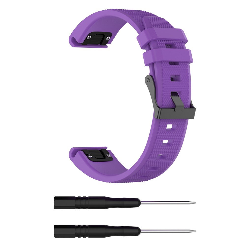 Twill Texture Silicone Watch Wrist Band for Garmin Fenix5/Forerunner 935/Quatix5/Quatix5 Sapphire/Approach S60 - Purple-2