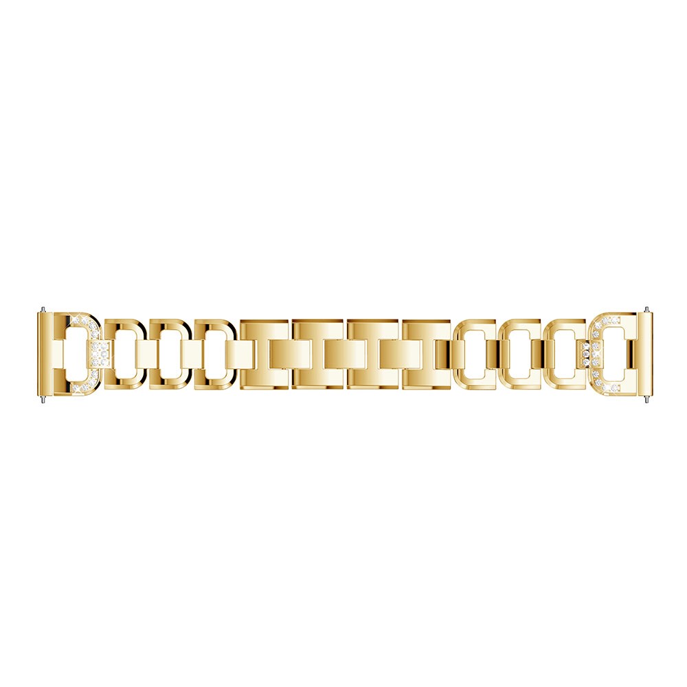 D-shape Rhinestone Decor Alloy Watch Strap Bracelet Replacement for Fitbit Versa - Gold-4