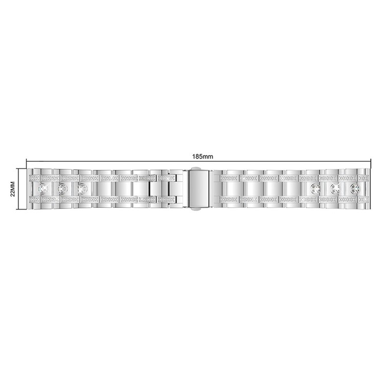 H-shape Rhinestone Decor Alloy Watch Strap for Fitbit Versa - Silver-3