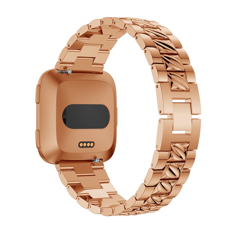 Stylish Rhinestone Decor Alloy Watch Band Replacement for Fitbit Versa - Rose Gold-1