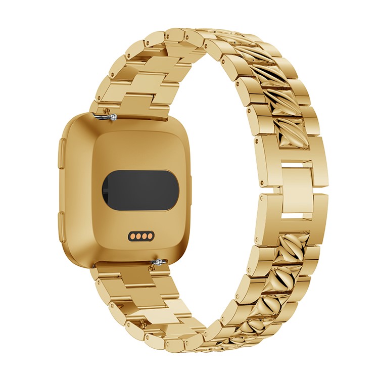 Substituição Elegante Da Correia De Relógio Da Liga Do Cristal De Rocha Da Decoração Para O Verso Do Fitbit - Ouro-1