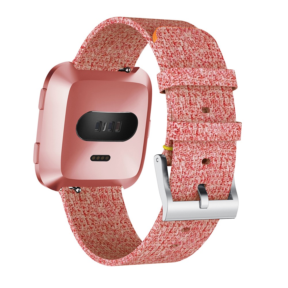 Classic Buckle Jeans Cloth Watch Strap for Fitbit Versa - Orange-1