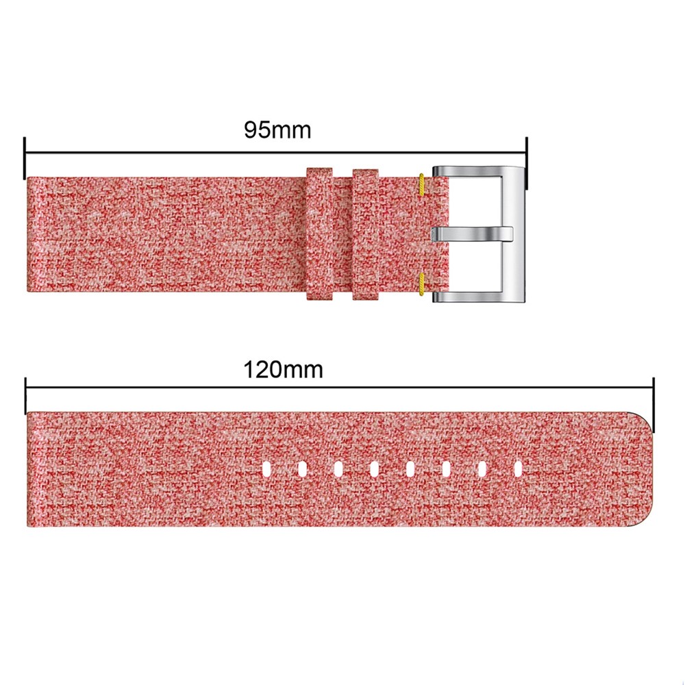 Classic Buckle Jeans Cloth Watch Strap for Fitbit Versa - Orange-3
