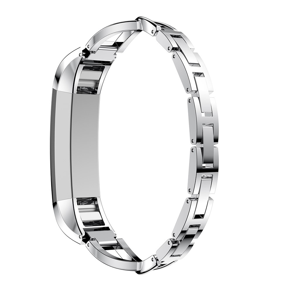 X-Form Strass Dekor Legierung Uhrenarmband Ersatz Für Fitbit Alta HR - Silber--2