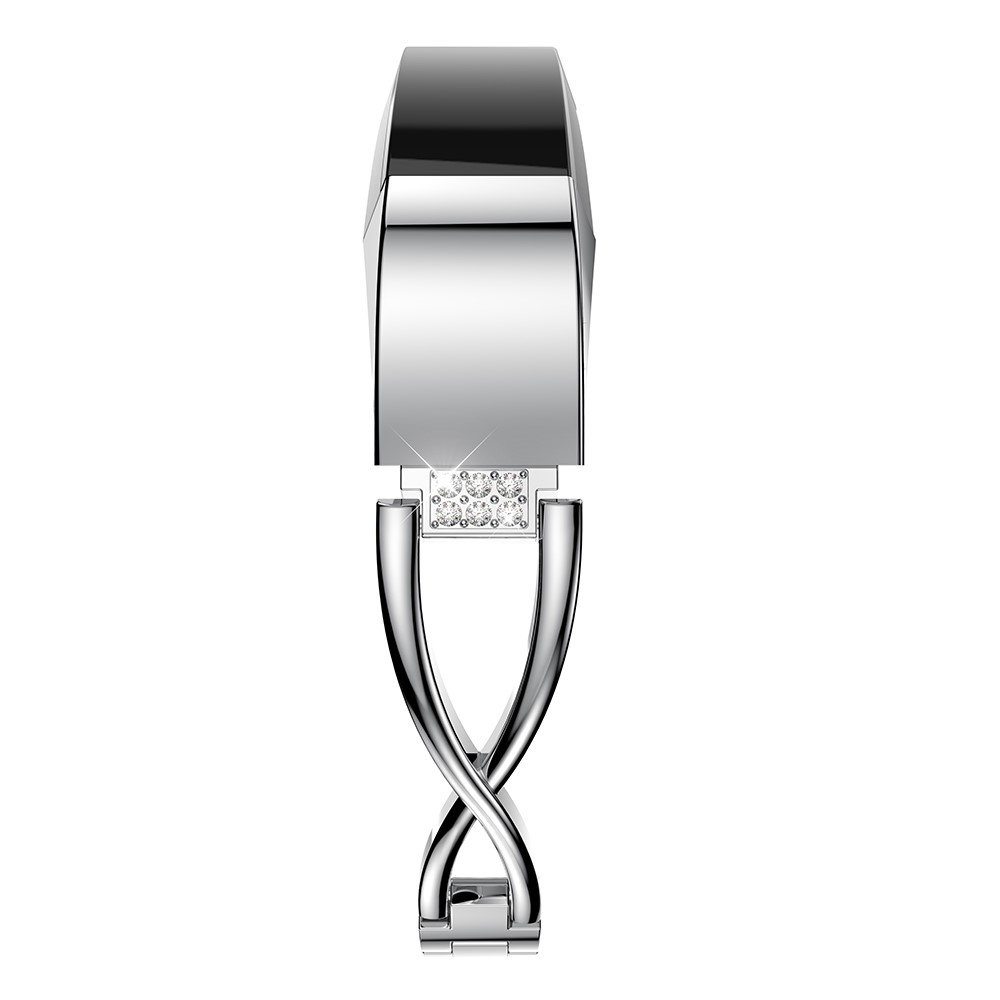 X-Form Strass Dekor Legierung Uhrenarmband Ersatz Für Fitbit Alta HR - Silber--4