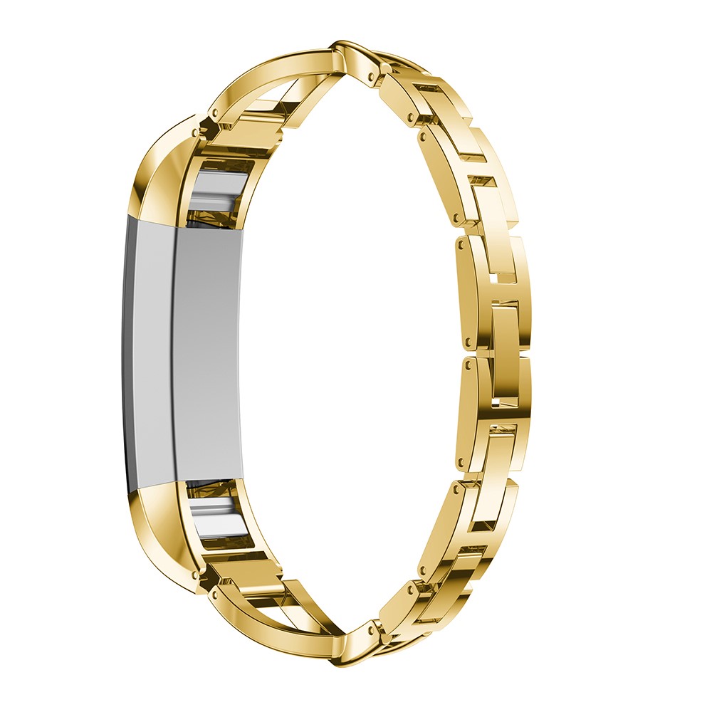 X-Form Strass Dekor Legierung Uhrenarmband Für Fitbit Alta HR - Gold-2