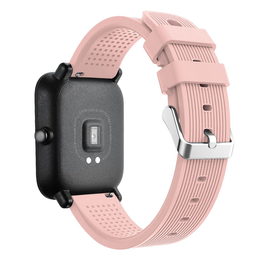 A Testa Enruga A Recolocação Macia Da Correia De Relógio Do Silicone Da Textura Para O Relógio Do Amazfit Do Huami - Rosa-2