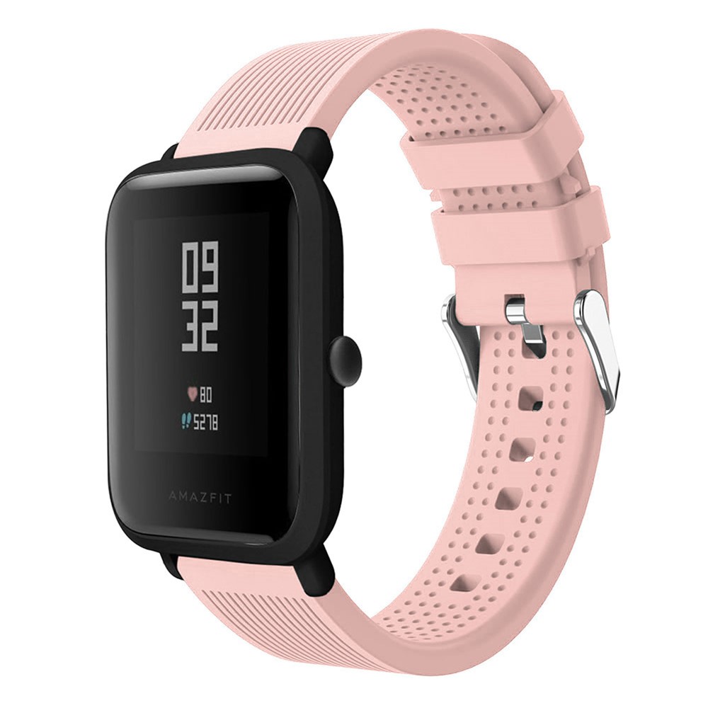 A Testa Enruga A Recolocação Macia Da Correia De Relógio Do Silicone Da Textura Para O Relógio Do Amazfit Do Huami - Rosa-3