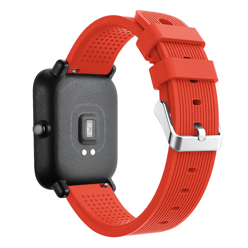 20mm Forehead Rughe Texture Struttura In Silicone In Silicone Banda In Silicone Per Huaami AmazFit Watch Youth Edition - Arancia-2