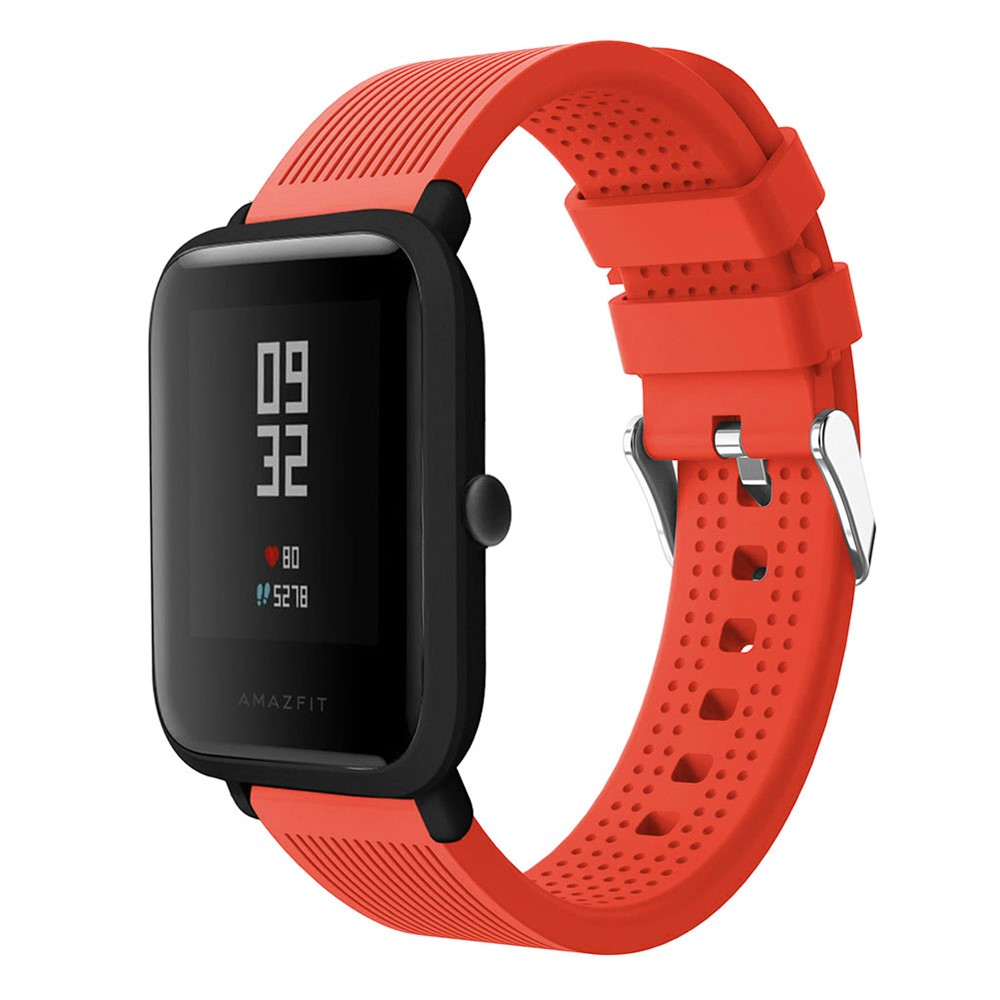 Forehead Wrinkles Texture Soft Silicone Wristwatch Band for Huami Amazfit Watch Youth Edition - Orange-3
