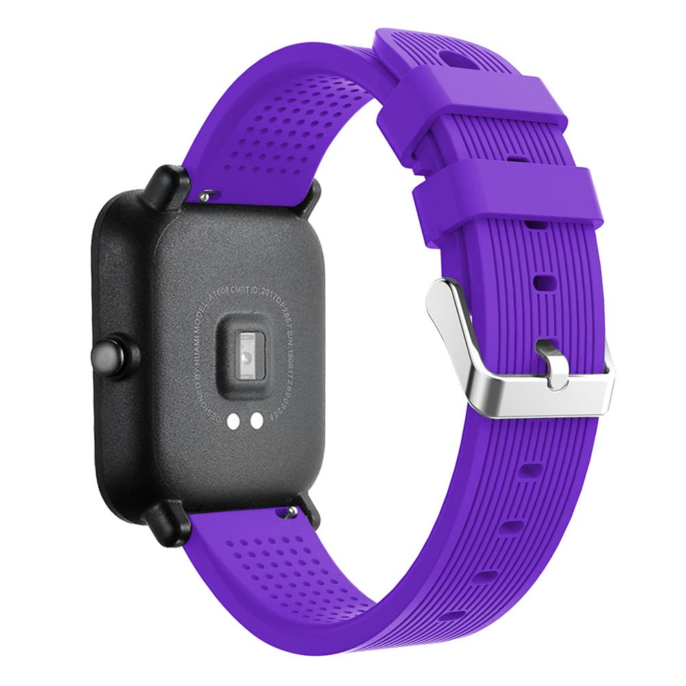 Forehead Wrinkles Texture Flexible Soft Silicone Watch Strap Replacement for Huami Amazfit Watch Youth Edition - Purple-2