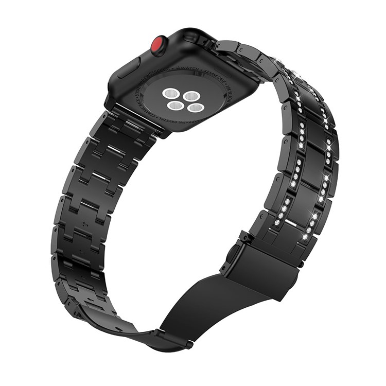 H-shape Rhinestone Decor Alloy Watch Band for Apple Watch Series 3/2/1 42mm - Black-5