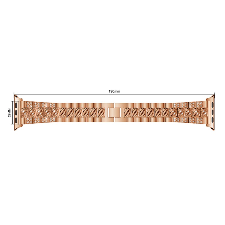 Stylish Rhinestone Decor Alloy Wrist Watch Band for Apple Watch Series 4 44mm, Series 3 / 2 / 1 42mm - Rose Gold-3