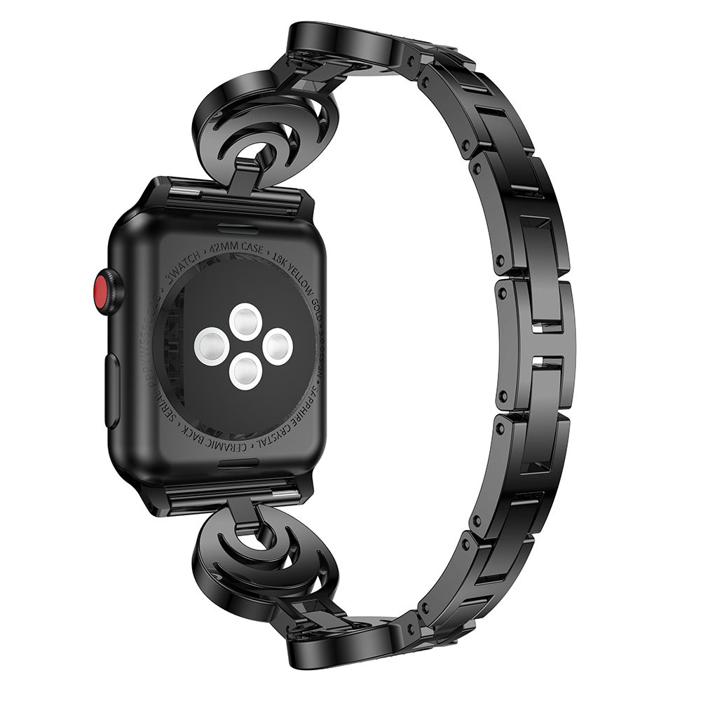 Funkelnde Strass Legierung Uhrenarmband Für Apple Watch Serie 3 / 2 / 1 42mm - Schwarz-1