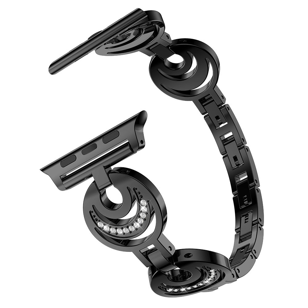 Funkelnde Strass Legierung Uhrenarmband Für Apple Watch Serie 3 / 2 / 1 42mm - Schwarz-4