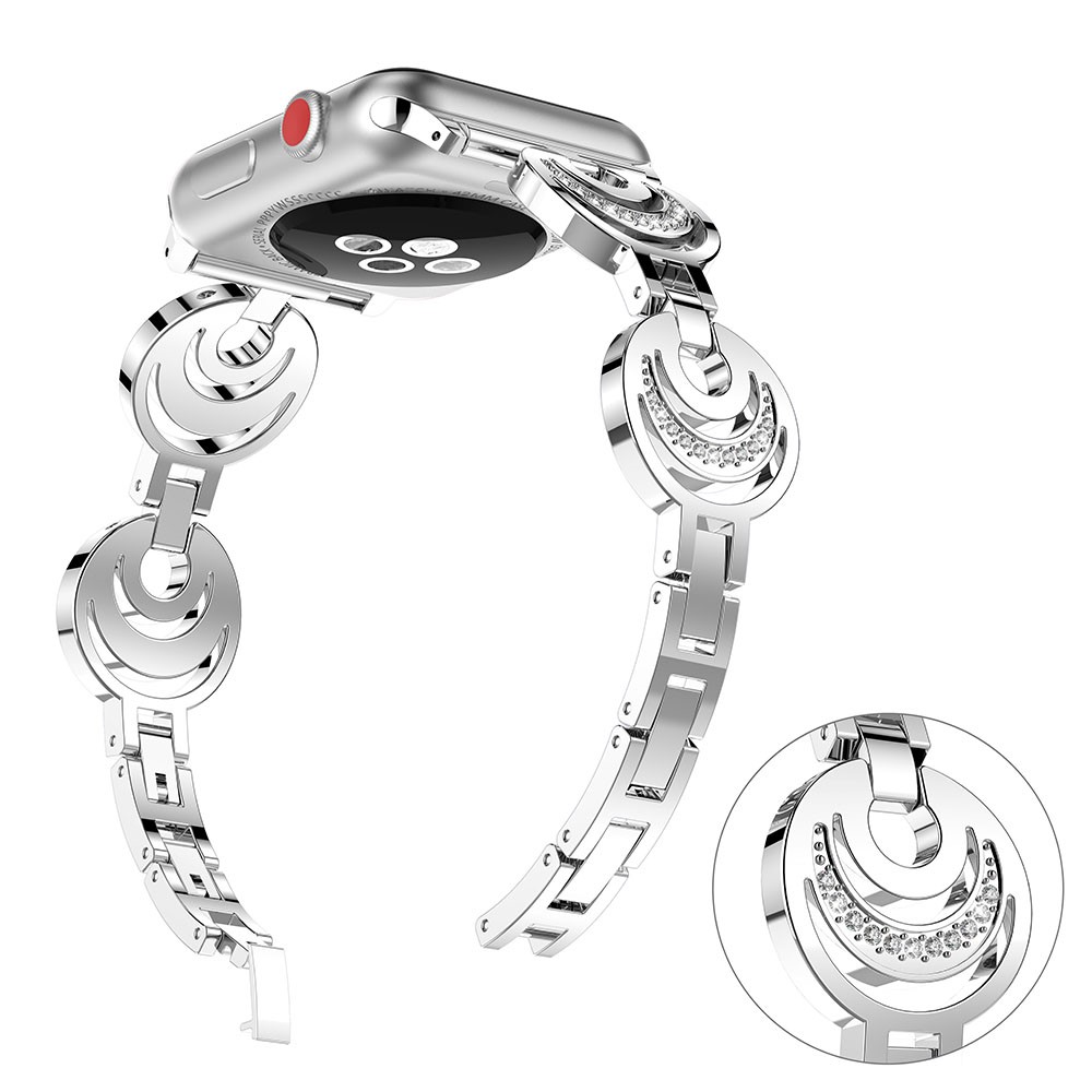 Faixa De Relógio Sparkling Da Liga Do Cristal De Rocha Para A Série 3 Do Relógio Da Maçã / 2 / 1 42 Mm - Prata-2