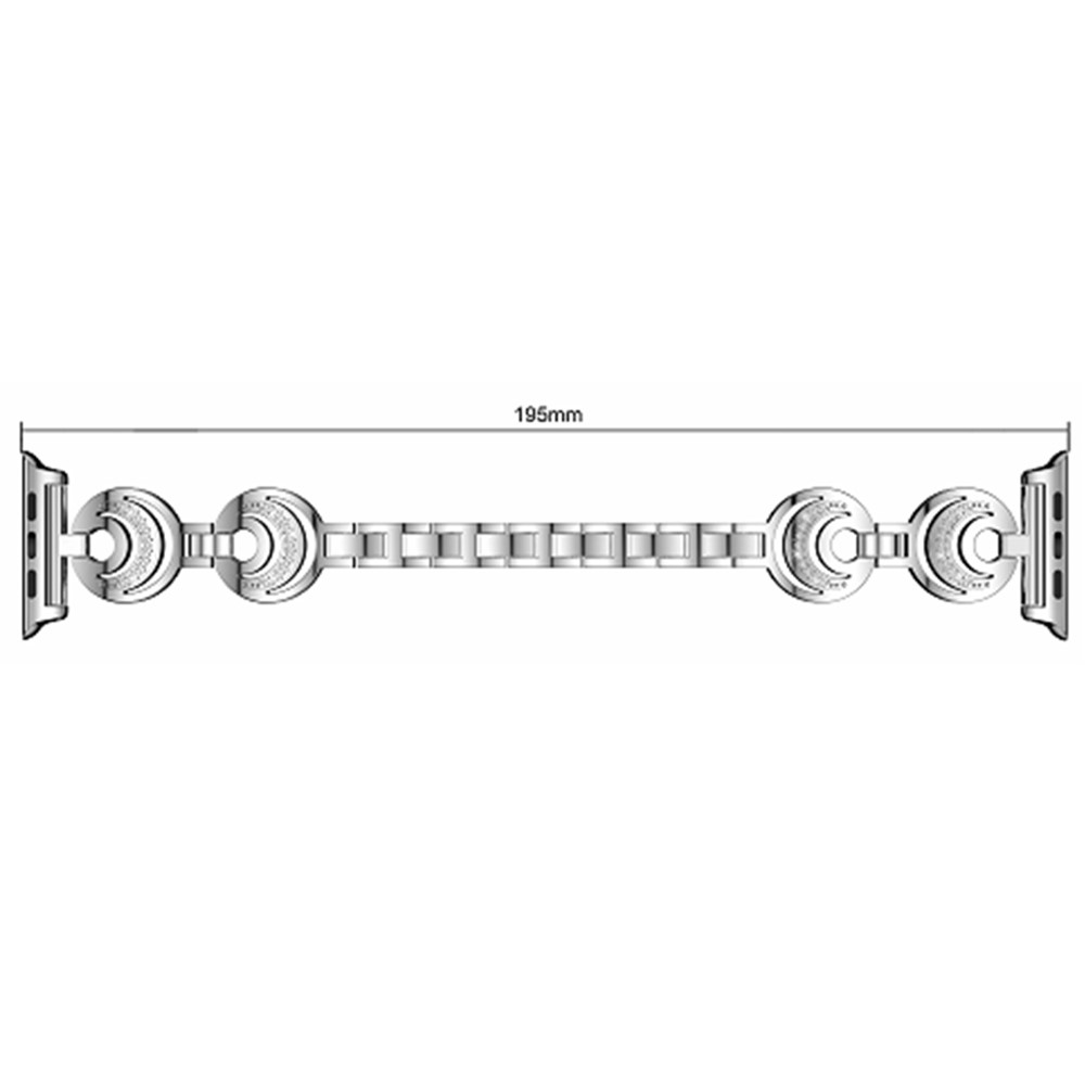 Faixa De Relógio Sparkling Da Liga Do Cristal De Rocha Para A Série 3 Do Relógio Da Maçã / 2 / 1 42 Mm - Prata-7