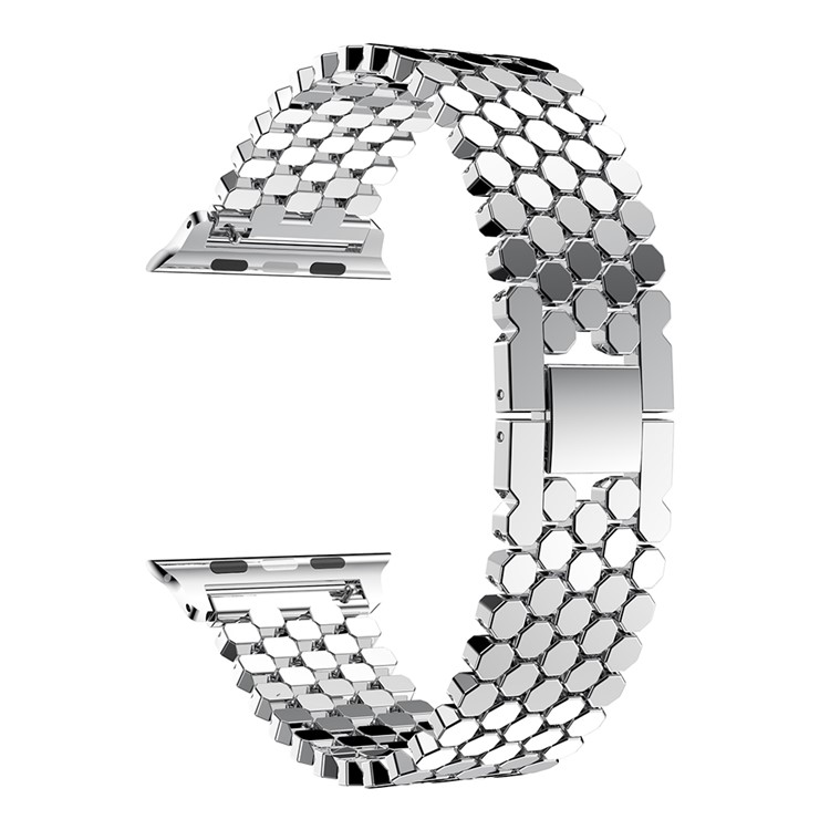 Polygon Pattern Watchband Strap for Apple Watch Series 3/2/1 42mm - Silver-3