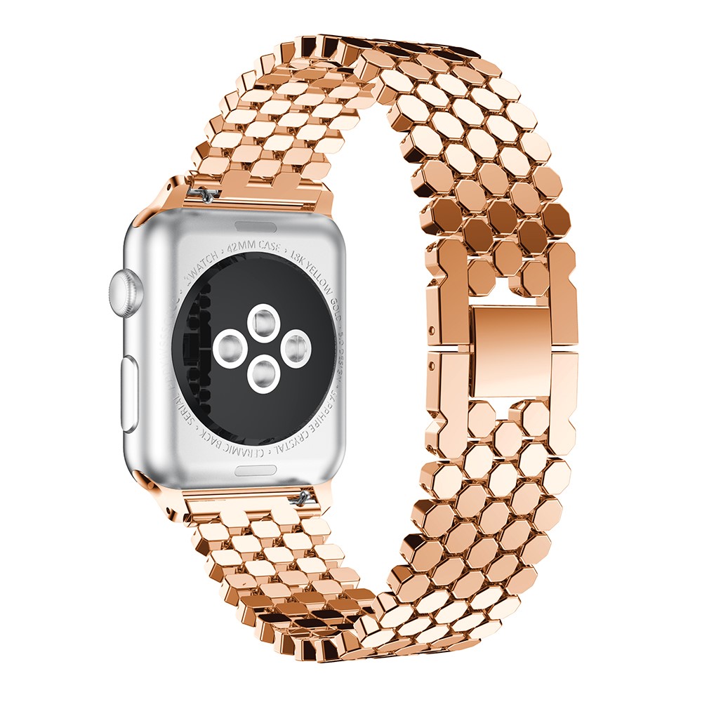 Polygon Pattern Watch Strap Band for Apple Watch Series 3/2/1 42mm - Rose Gold-2