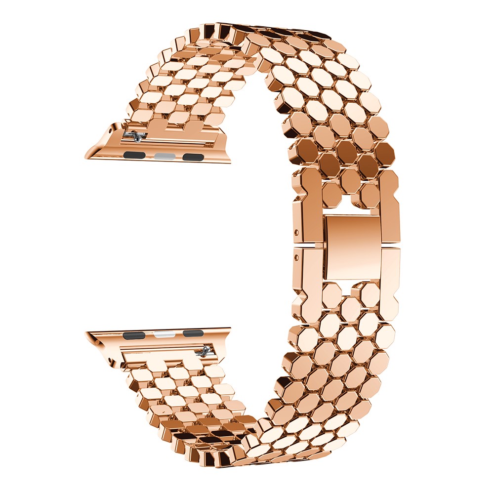 Polygon Pattern Watch Strap Band for Apple Watch Series 3/2/1 42mm - Rose Gold-3