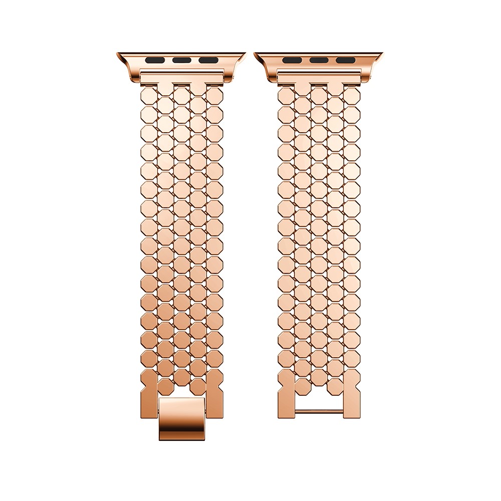 Polygon Pattern Watch Strap Band for Apple Watch Series 3/2/1 42mm - Rose Gold-4