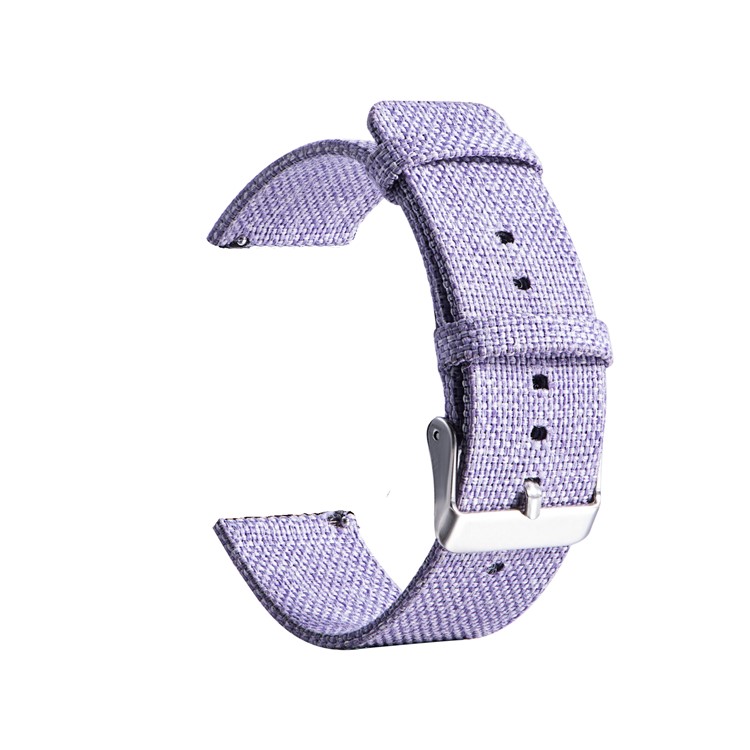 Nylon Canvas Metal Buckle Watch Strap Replacement 20mm for Ticwatch 2 / Ticwatch E - Purple-3