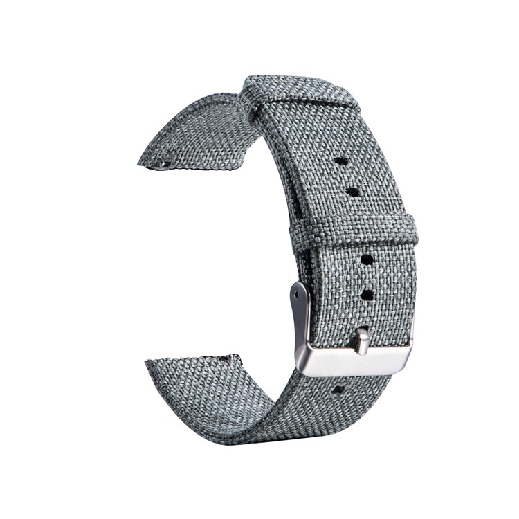Metal Buckle Nylon Canvas Watch Band Bracelet for Garmin Vivoactive 3 / Vivomove HR - Green-3