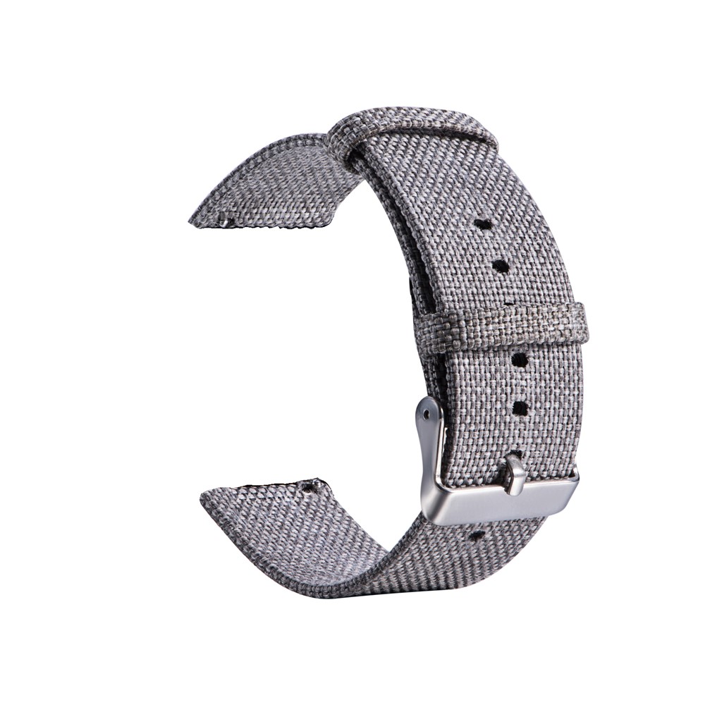 Metal Buckle Nylon Canvas Watch Band 20mm for Suunto 3 Fitness - Light Grey-3
