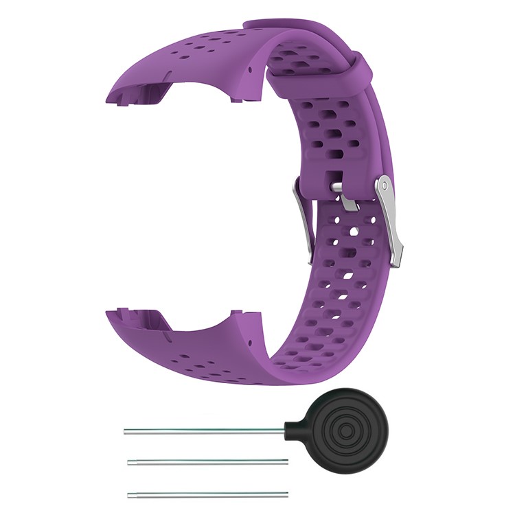 Soft Silicone Watch Band with Installation Tools for Polar M400 / M430 - Purple-1