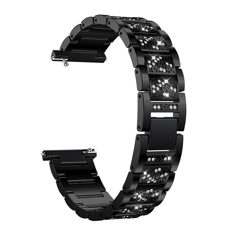Cinturino Per Cinturino In Metallo Decorato Con Strass Per Fitbit Versa - Nero-3