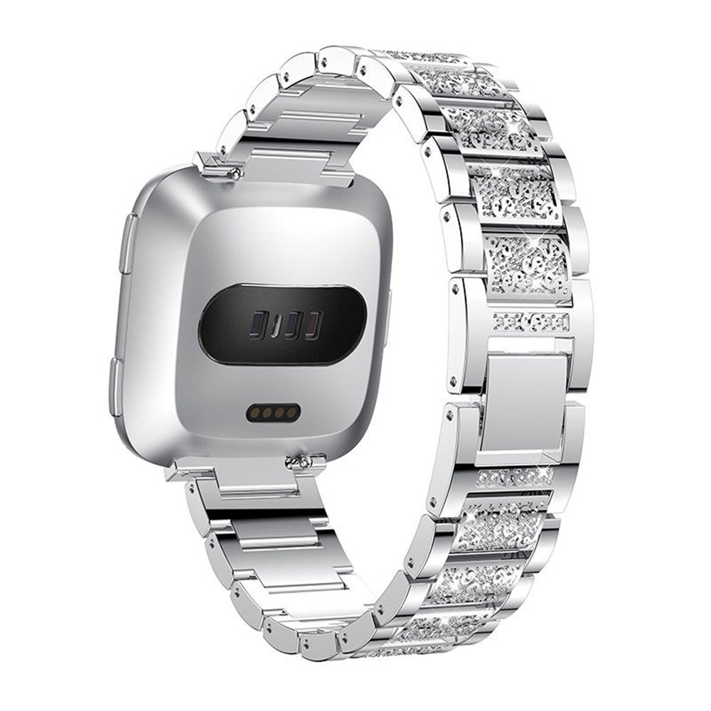 Sostituzione Cinturino Cinturino Per Cinturino In Metallo Con Strass Per Fitbit Versa - Argento-3
