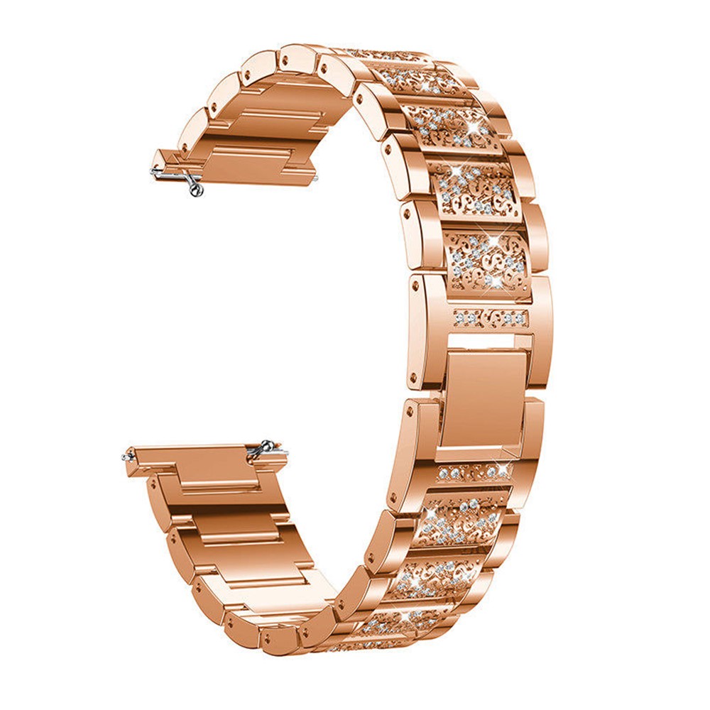 Strass-dekor Metall Armband Für Fitbit Versa - Roségold-3