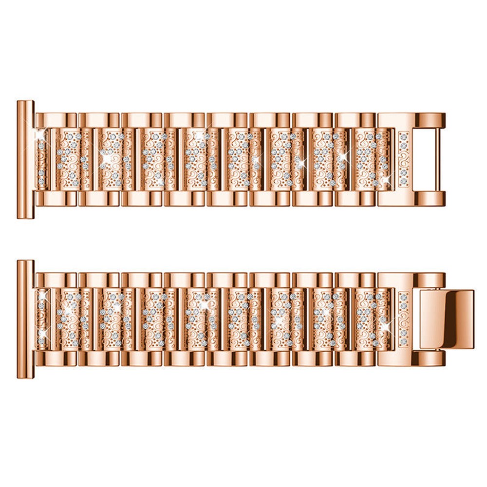 Strass-dekor Metall Armband Für Fitbit Versa - Roségold-4