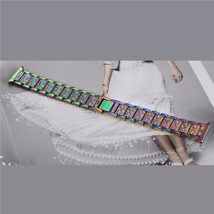 Cinturino Cinturino In Metallo Decorato Con Strass Per Fitbit Versa - Multicolore-4