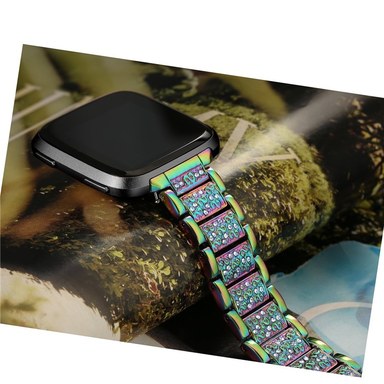 Cinturino Cinturino In Metallo Decorato Con Strass Per Fitbit Versa - Multicolore-5