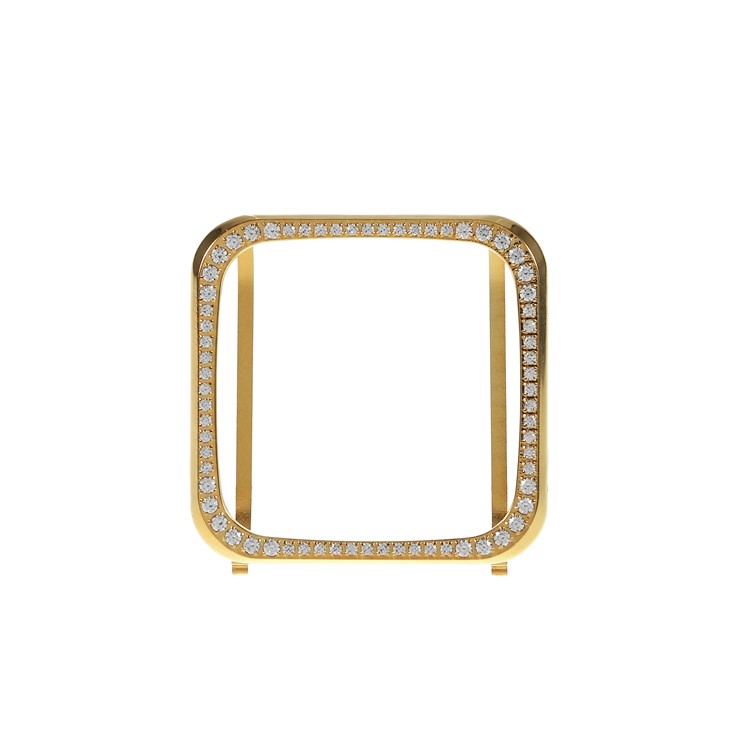 Single Row Rhinestone Decoration Aluminium Alloy Frame Protective Case Cover for Fitbit Versa - Gold-4