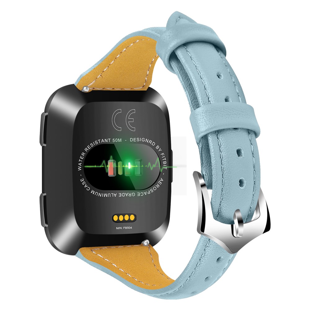 Streamline Design Genuine Leather Watch Wrist Bracelet for Apple Watch Series 4 40mm / Series 3 2 1 38mm - Blue-5