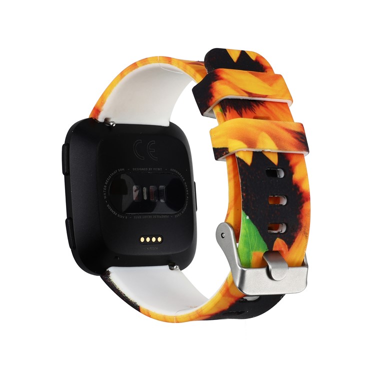 Blumenmuster Silikonarmband Für Fitbit Versa - Stil A-1